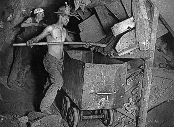 Miners Loading a Tram